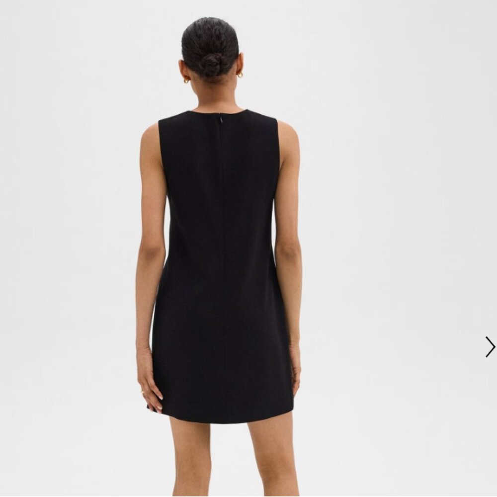 NWT Theory Shift Dress in Admiral Crepe Hickory dark brown - Picture 3 of 7